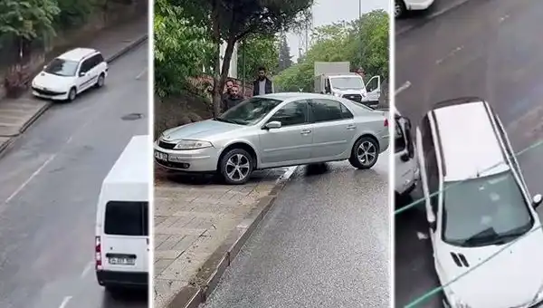 Otobüs Mazot Sızdırdı, Duramayan Araçlar Trafiği Felç Etti!
