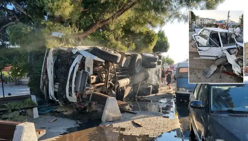 Freni Patlayan Kamyonun Korkunç Kazası: İki Araba Savaş Alanına Döndü